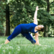 Woman in park exercising for Diastasis Recti